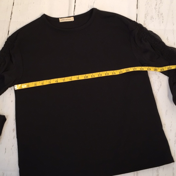 Anthropologie Pebble and Stone Black long sleeve pullover Top Size Small - Picture 7 of 9